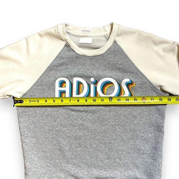 Mother The Square Adios Popover Sweatshirt Gray Ivory Size XS Retro 70’s Vibes - Picture 10 of 12